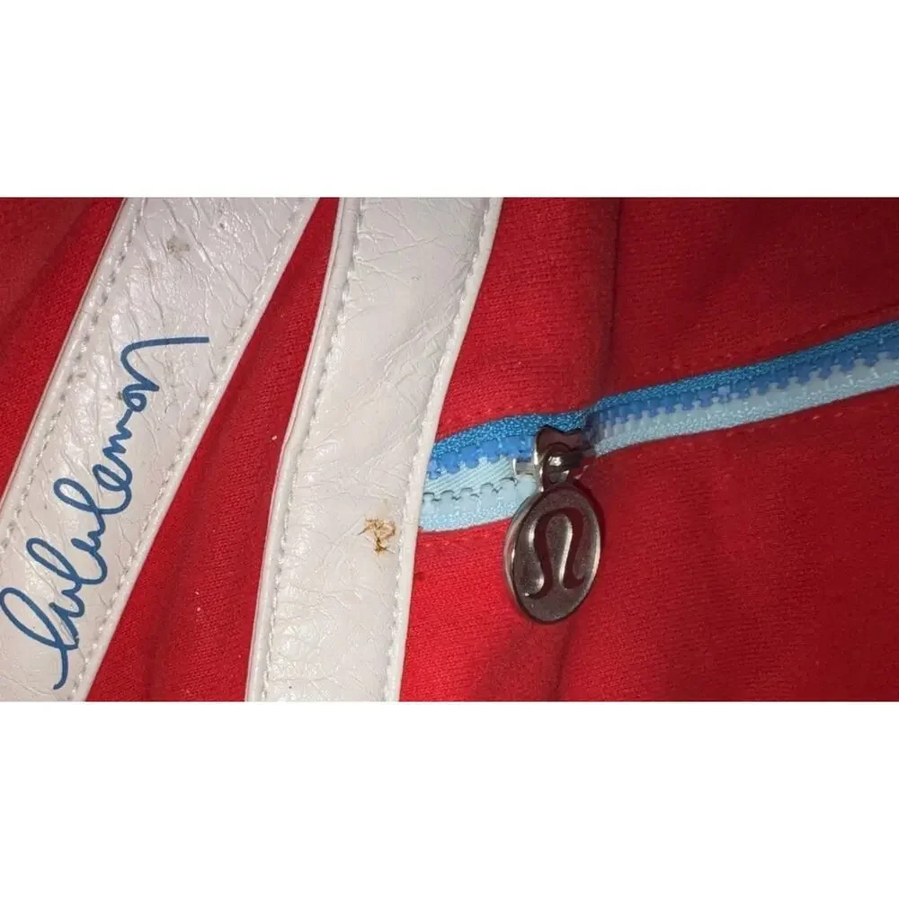 Rare Lululemon Red White Canvas Gym Duffel Tote Bag Floral Lining Project